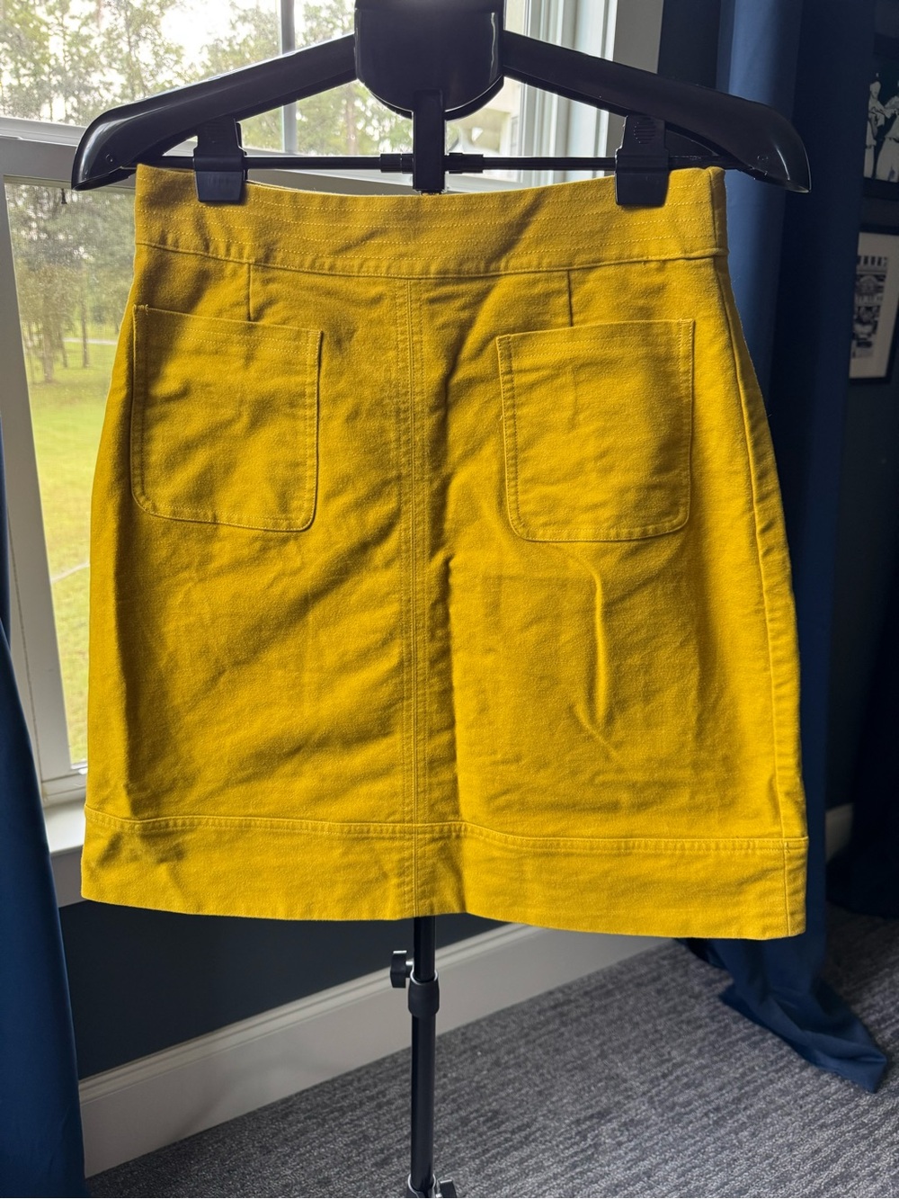 Boden Dorchester Mustard Yellow Brushed Cotton A-Line Mini Skirt Size US 8L
